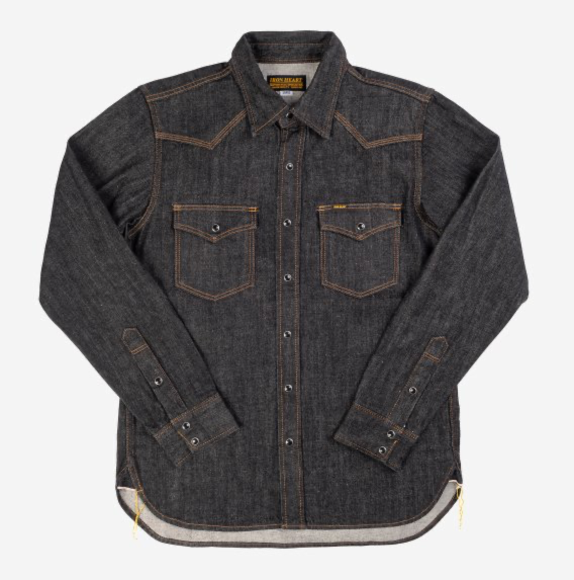 Iron Heart 12oz Selvedge Denim Western shirt black M | eBay