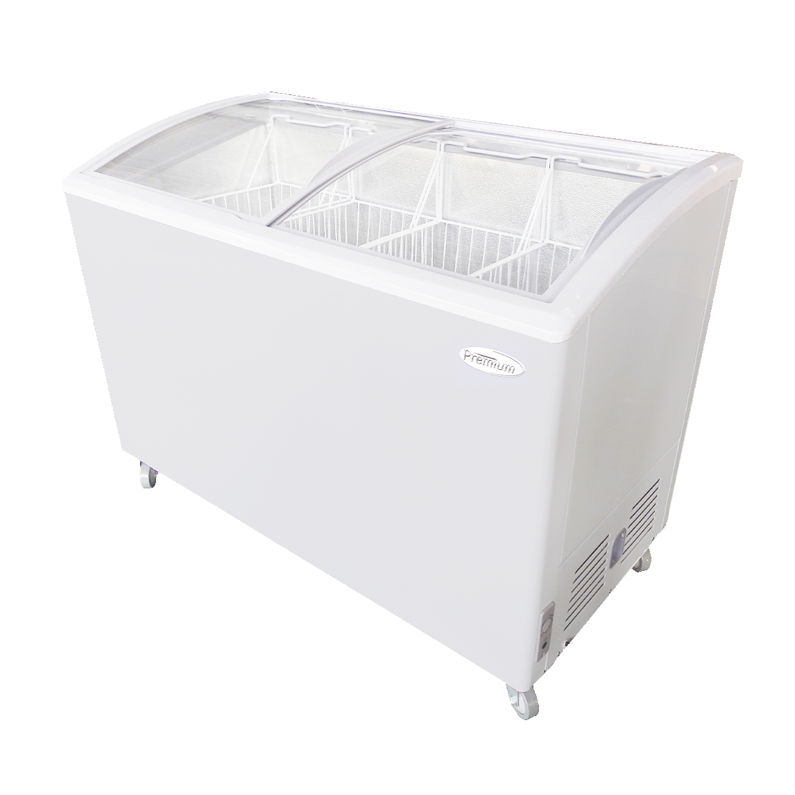 Premium 9.5 Cu Ft. Chest Freezer with Curved Glass Top in Wh