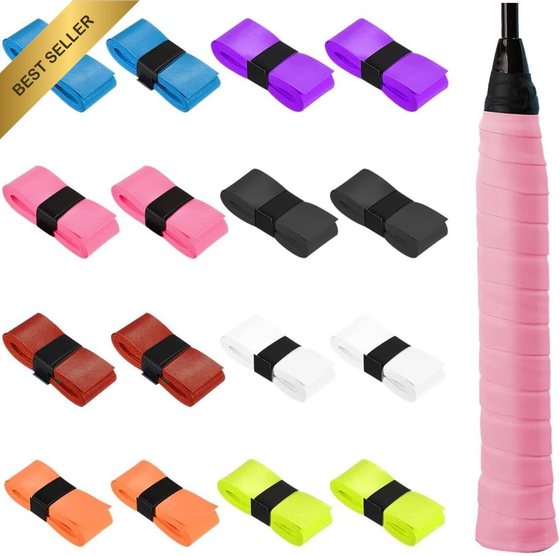 16 Pcs Tennis Racket Grip Tape, Colorful Sticky Grip Tape for Handles, Precut An