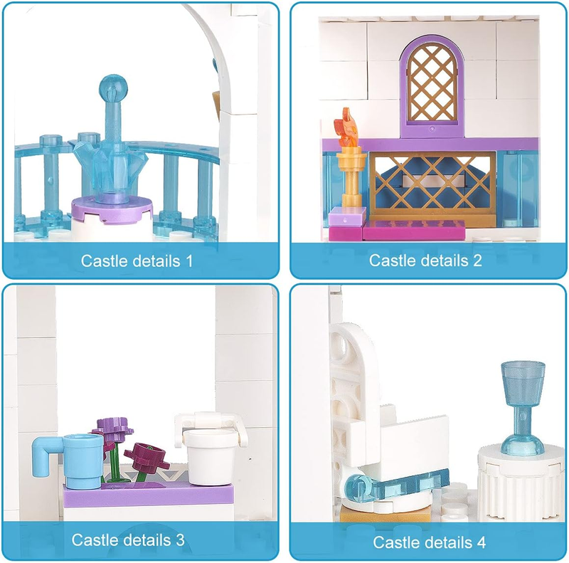 Dream Castle Building Blocks Toys for Girls 377 Pieces Ice Princess Castle Const