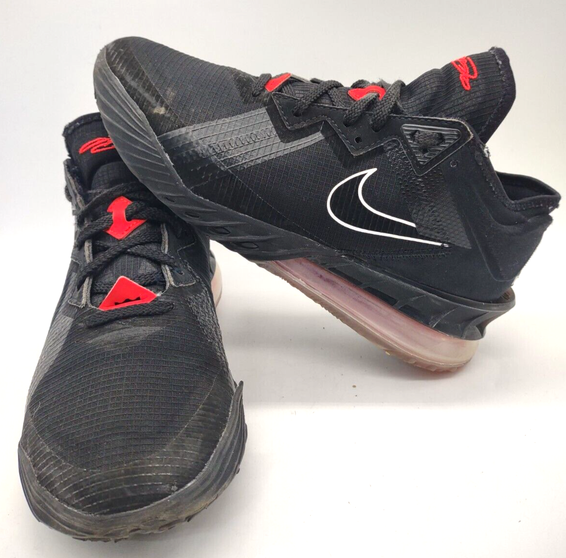 NIKE LEBRON XVIII 18 LOW BRED BASKETBALL SHOES BLACK RED CV7562