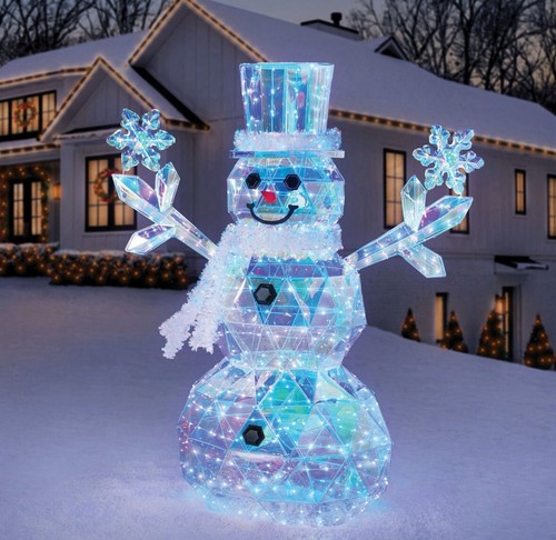 Snow Man - rito  Holiday Living 3-ft LED Pop Up Snowman with Scarf Decoration