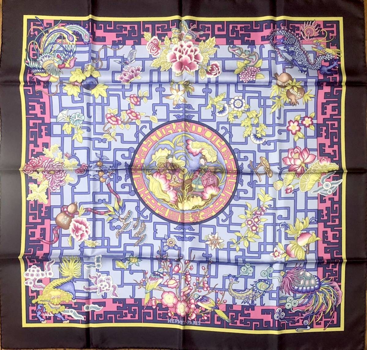 Hermes Scarf Carre 90 Turandot 100% Silk Authentic Hidaka