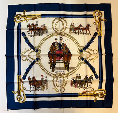 NEW+TAGS Unused Hermes Scarf EQUIPAGES 90cm 35'' Silk Carre