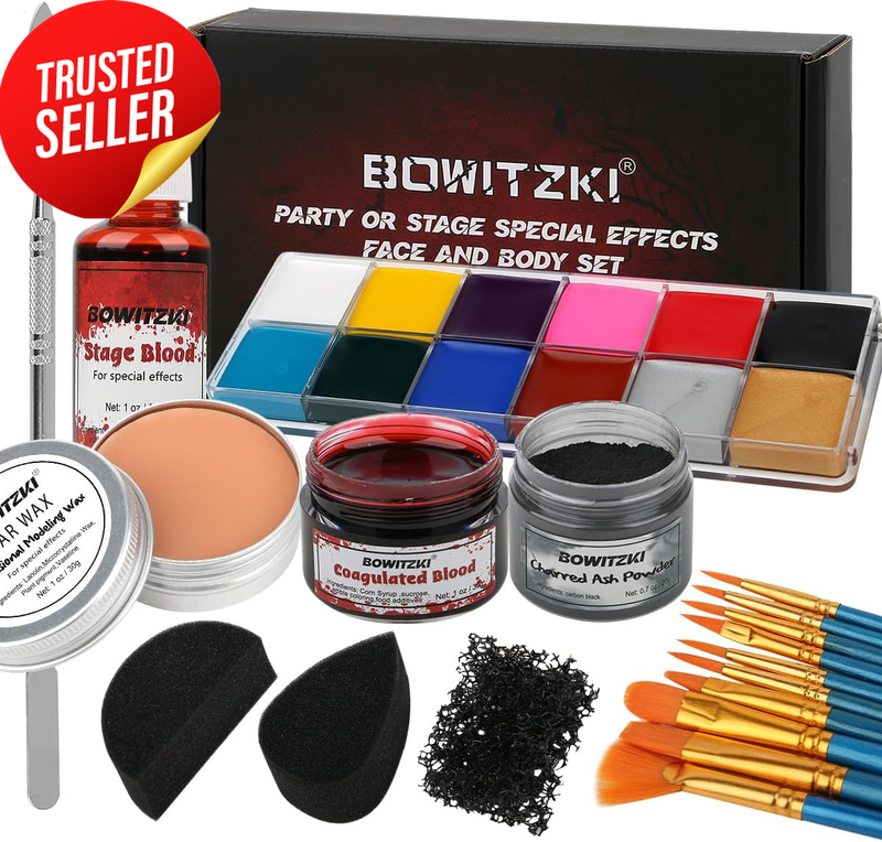 Halloween SFX Makeup Kit Fake Blood Scar Wax Face Body Paint Cosplay