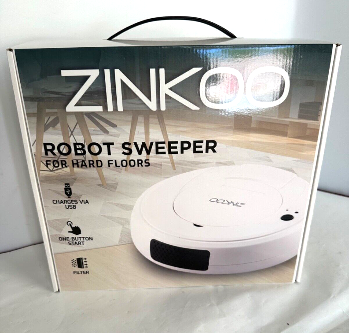 Zinkoo Robot Hard Floor Hepa Filter Rechargeable Lightweight sweeper SR1010W NIB