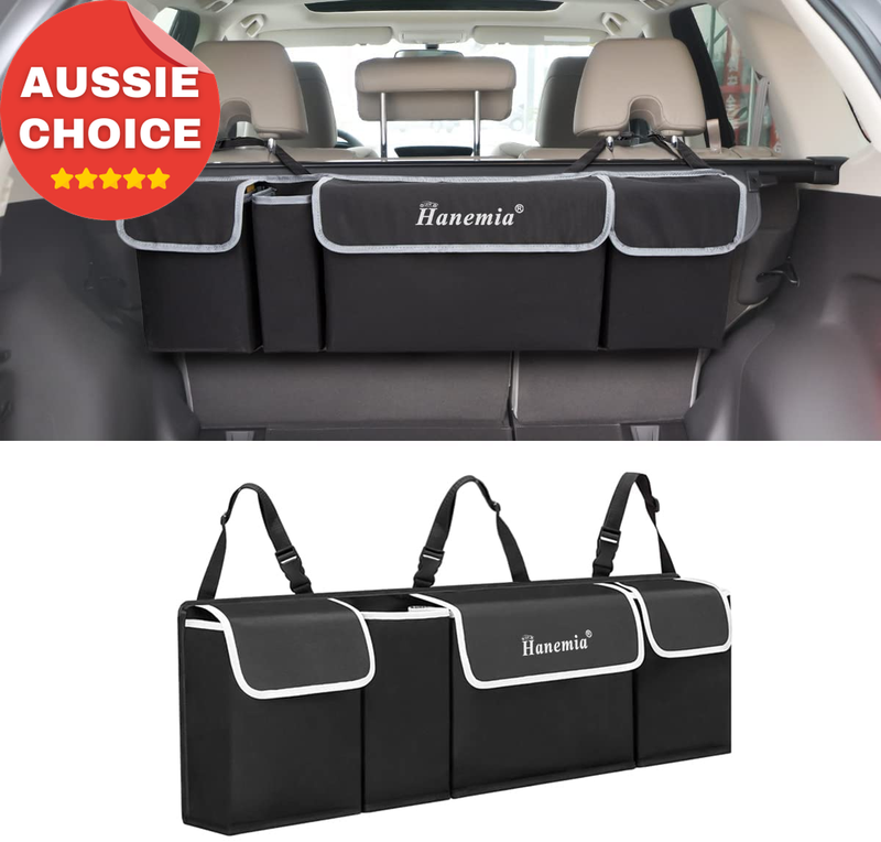 Car Trunk Organizer Waterproof Storage Bag Backseat Hanging SUV Truck Black