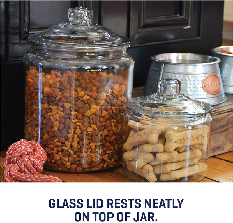 2 Gallon Heritage Hill Glass Jar with Lid (2 Piece, All Glass, Dishwasher Safe)