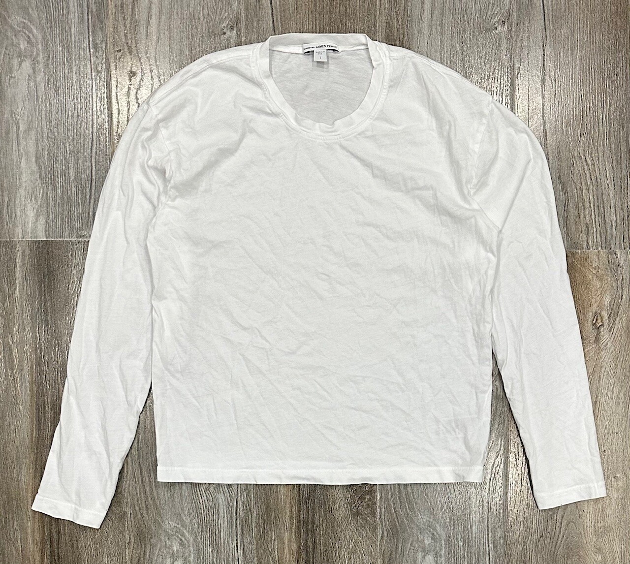 James Perse Women's Long Sleeve T-Shirt White Vintage Boxy