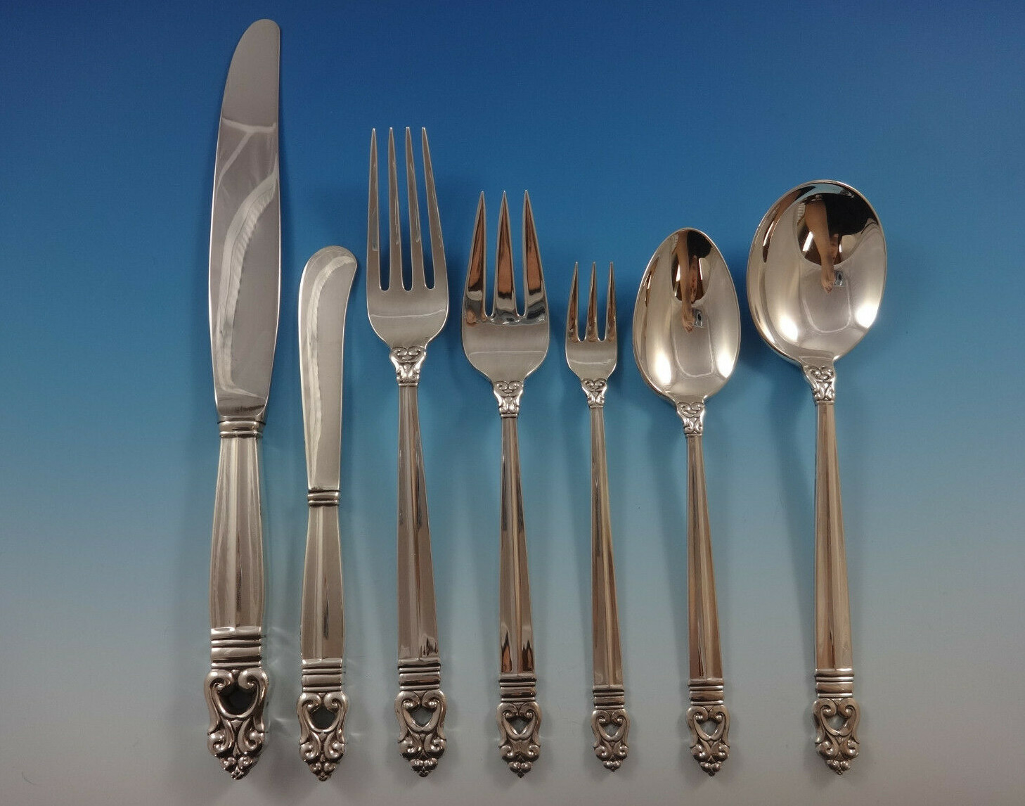 Royal Danish by International Sterling Silver Flatware Set 12 Service