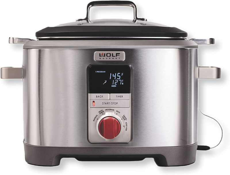 Programmable 6-In-1 Multi Cooker with Temperature Probe, 7 Qrt, Slow Cook, Rice,