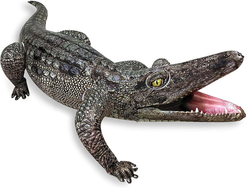 Realistic Inflatable Alligator Toy, Great for Swamp Party Decorations, Crocodile