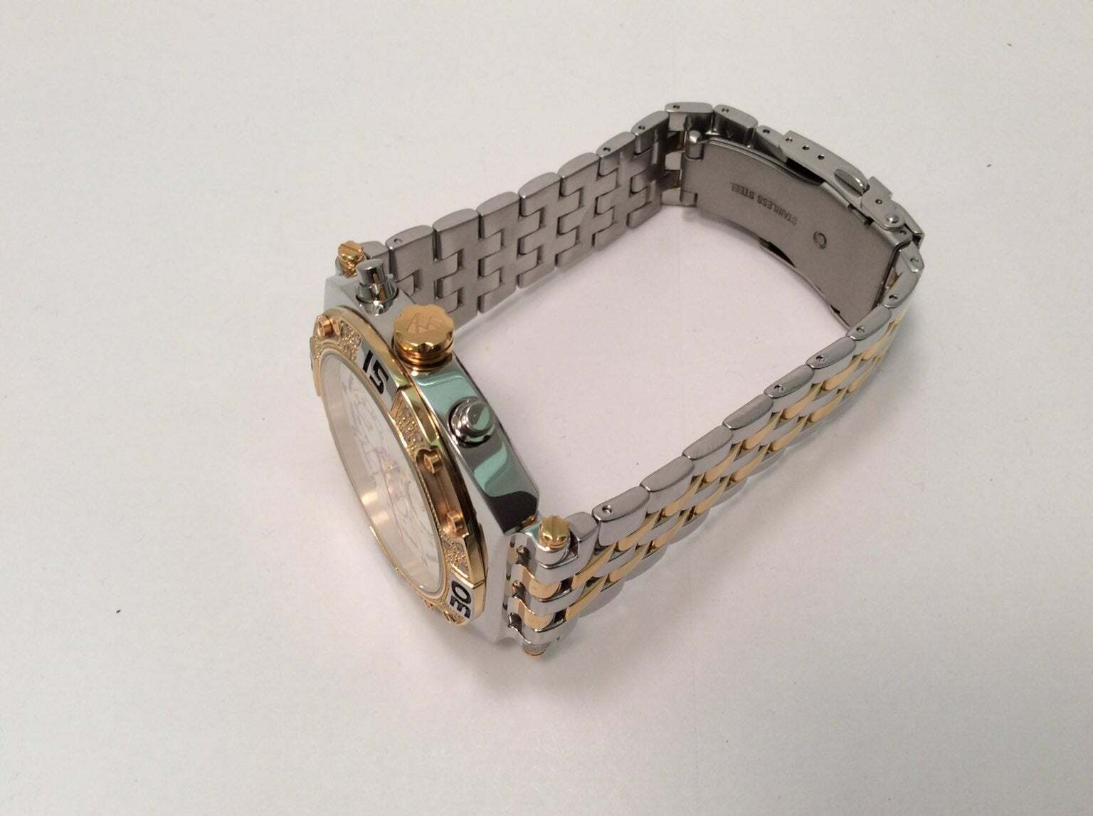 Pre-owned Aqua Master Men  Jojo Jojino Joe Rodeo St Ste Metal Band 46mm Diamond Watch W351