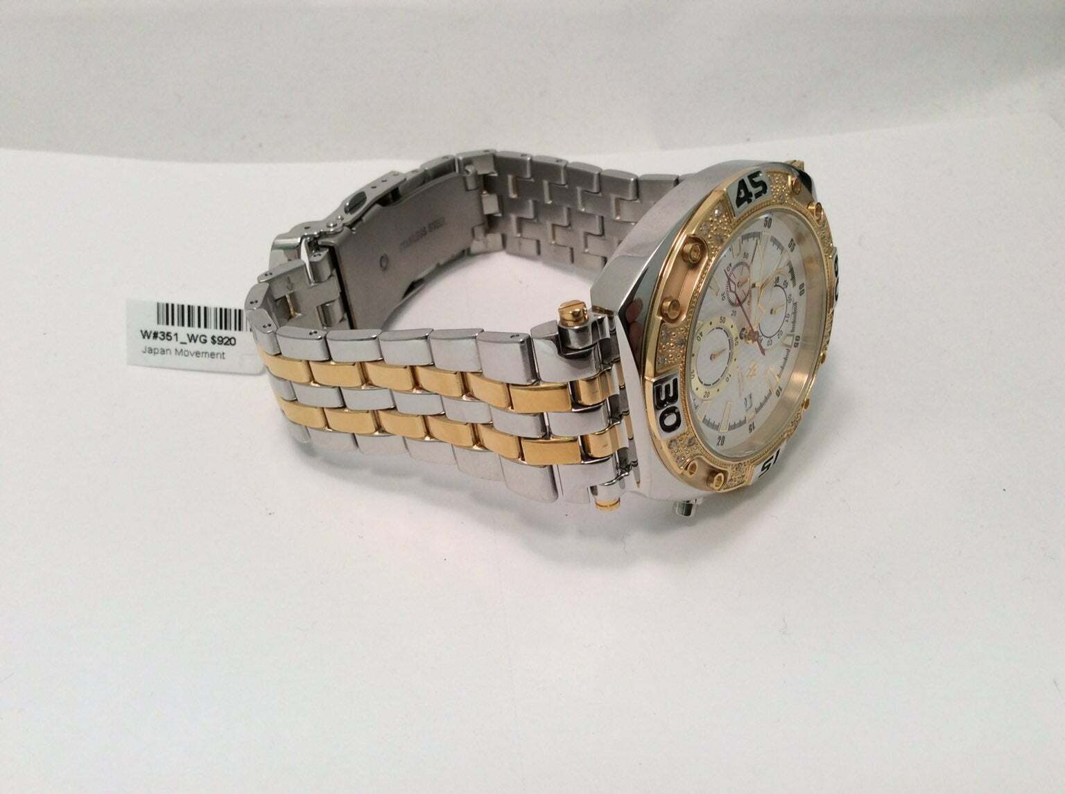 Pre-owned Aqua Master Men  Jojo Jojino Joe Rodeo St Ste Metal Band 46mm Diamond Watch W351