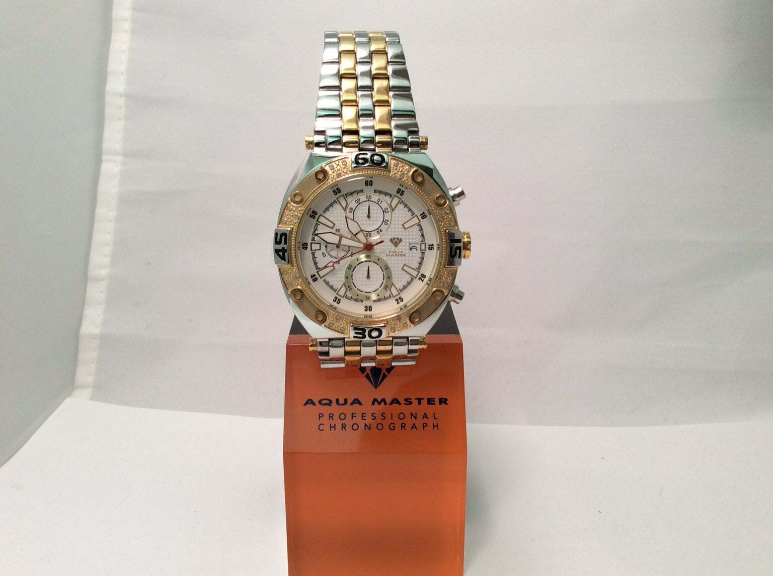 Pre-owned Aqua Master Men  Jojo Jojino Joe Rodeo St Ste Metal Band 46mm Diamond Watch W351