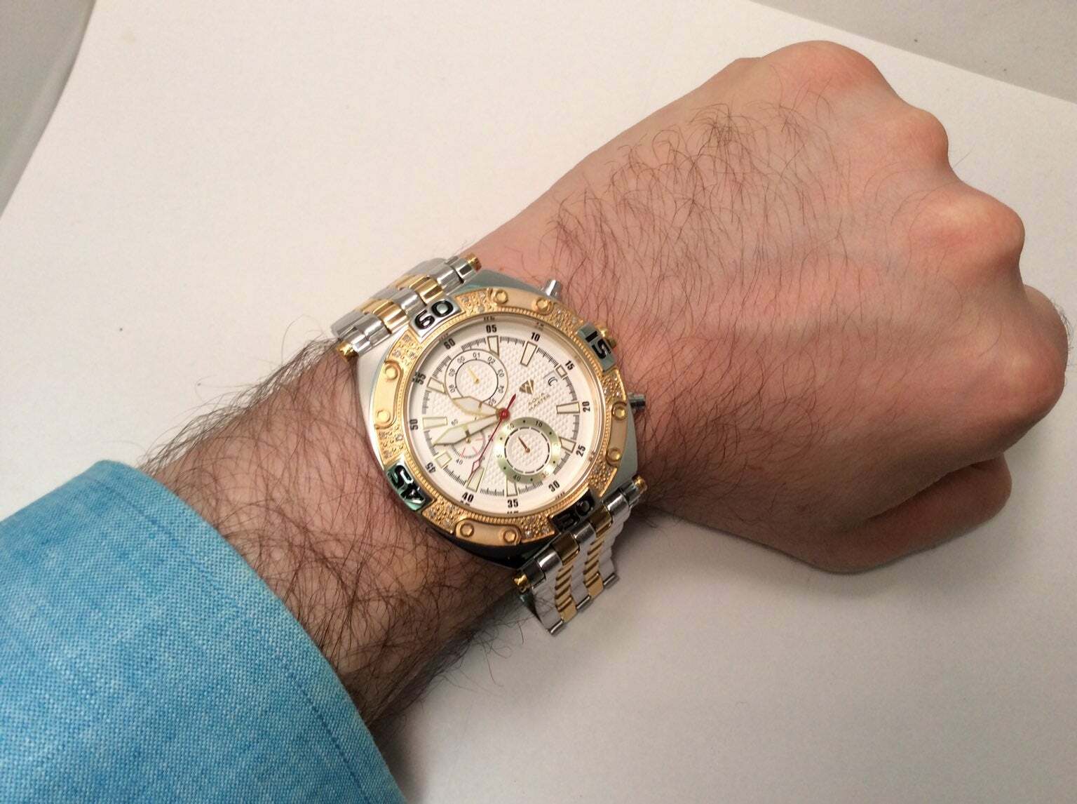 Pre-owned Aqua Master Men  Jojo Jojino Joe Rodeo St Ste Metal Band 46mm Diamond Watch W351