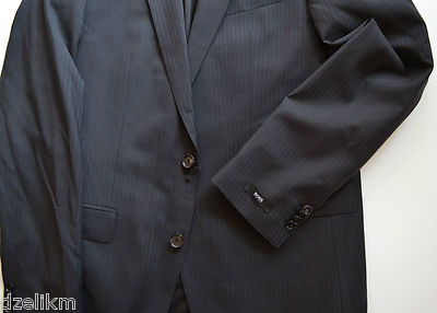 Pre-owned Hugo Boss Black Label 2-button Trim Slim Fit Stripe Luxurious Business Suit