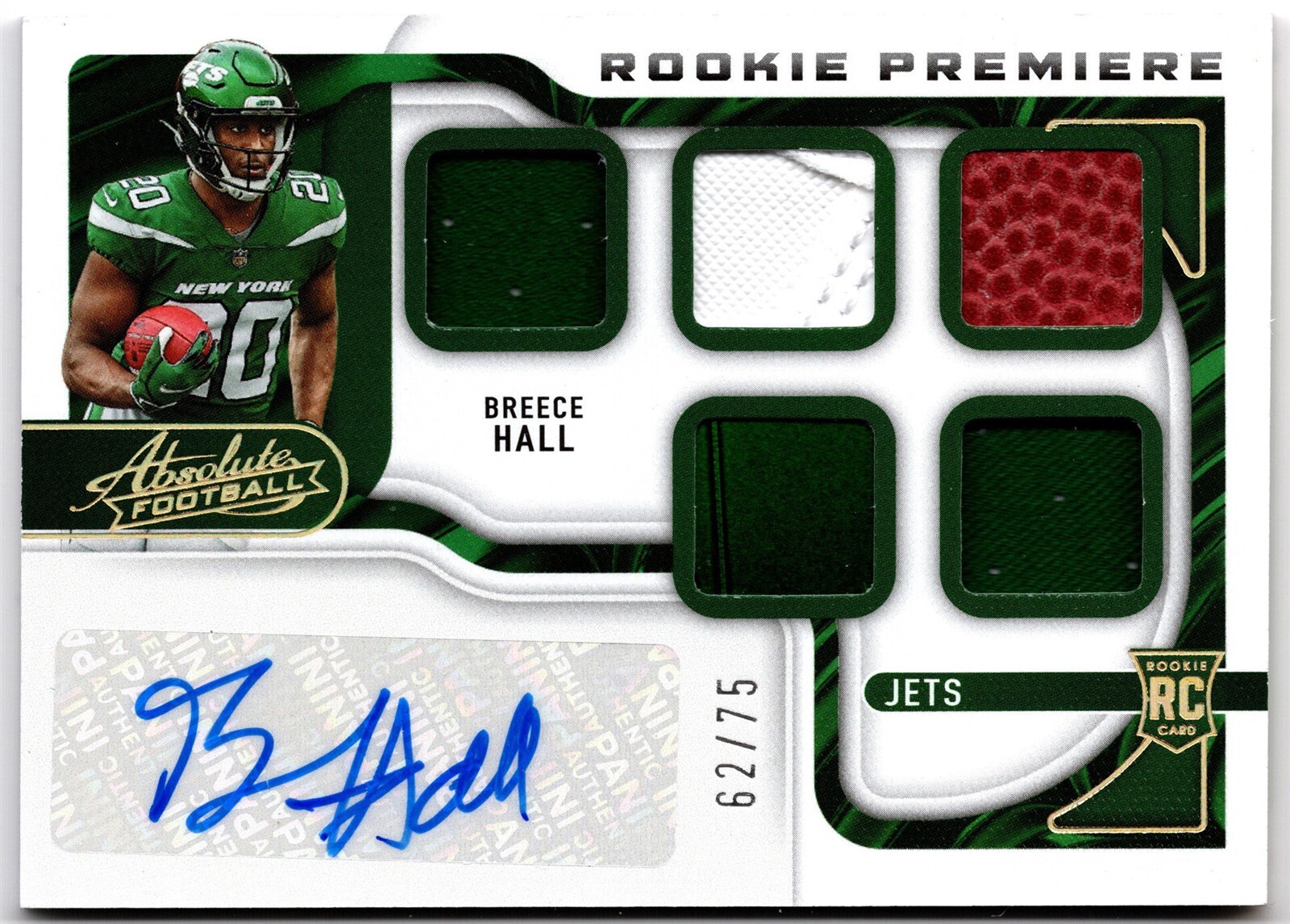 2022 Panini Absolute Rookie Premiere Materials Auto Five