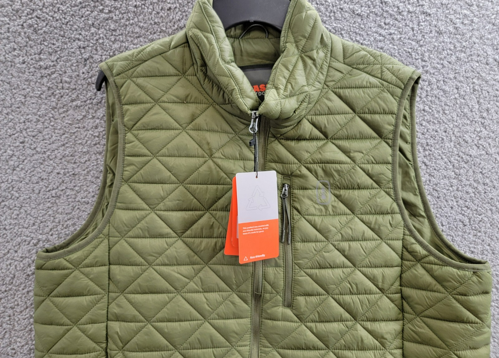 BASS OUTDOOR Delta Diamond Quilted Packable Puffer Vest Men's XL Moss Full Zip - Picture 3 of 16