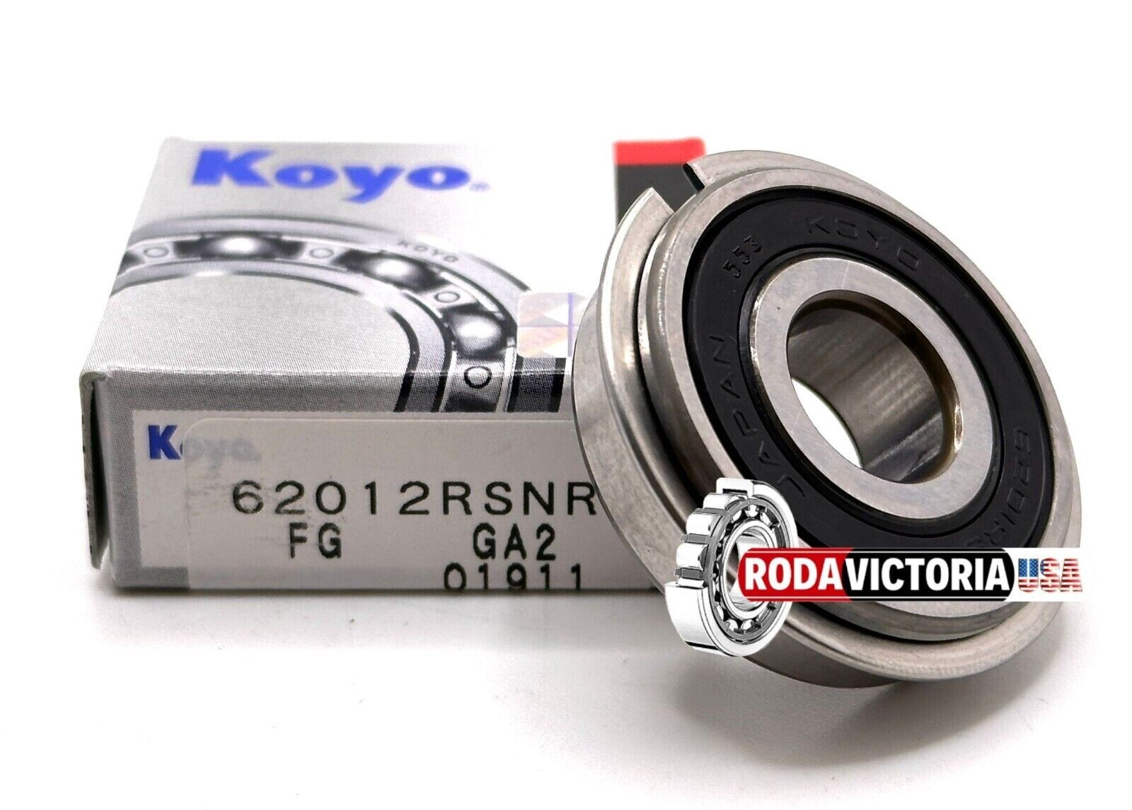 KOYO JAPAN 6201 2RS NR DEEP GROOVE BALL BEARING, SEALED +