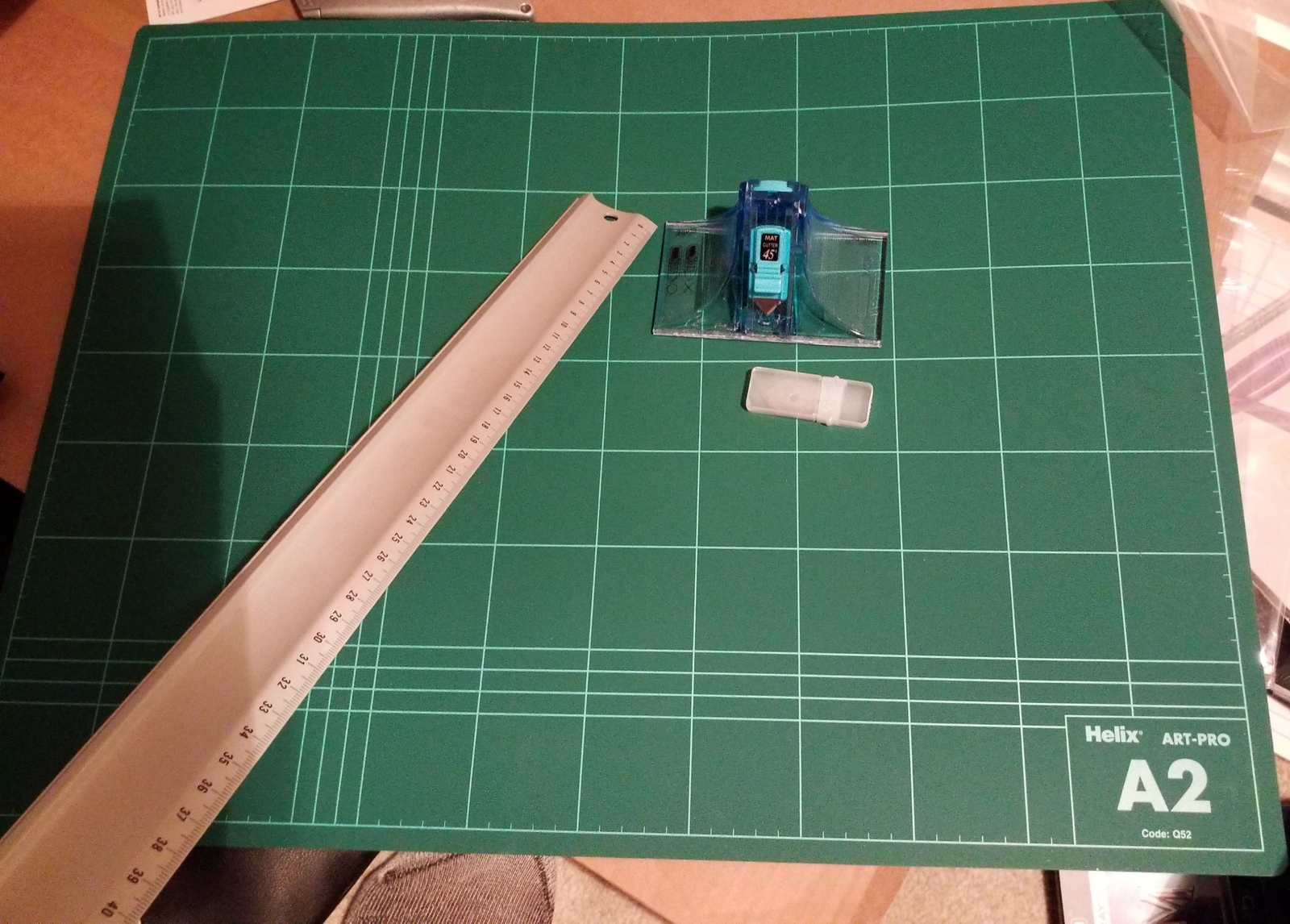 DAFA MOUNT BOARD CUTTER 45° 90° & 60cm METAL RULER & A2 CUTTING MAT ...