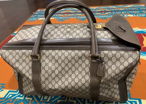 GUCCIバッグ VTG🔥 GUCCI Weekender Gym Bag Brown Monogram Leather Travel