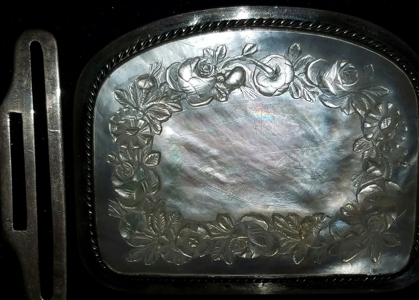 Silver Pearl Belt Buckle