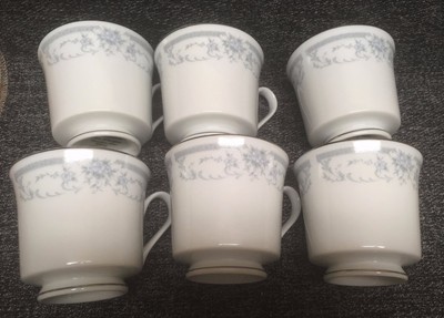 VINTAGE BLUE WHISPER CUPS (SIX) BY SHEFFIELD PORCELAIN FINE CHINA
