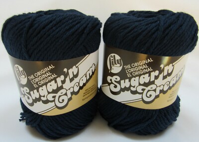 Lily Sugar 'n Cream 100% Cotton Yarn, 2.5 ounce skeins, 2 Skeins In Brt Navy