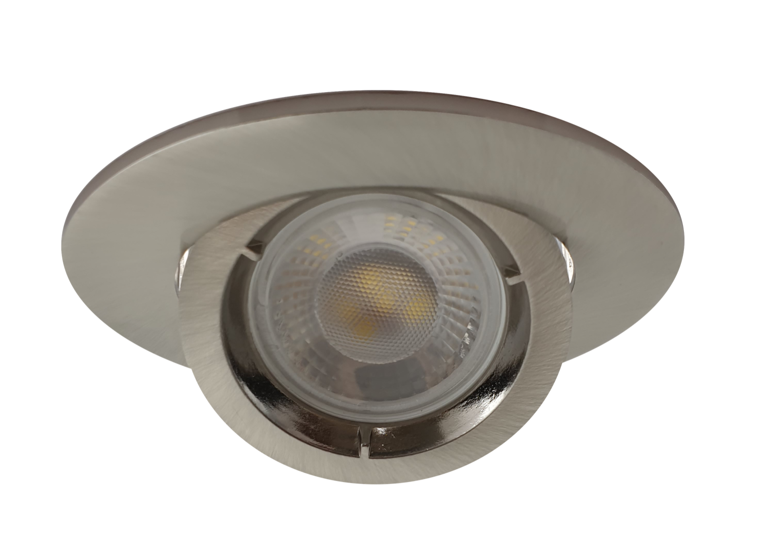 Large Satin GU10 Scoop Tilt Directional Recessed Ceiling Spotlight