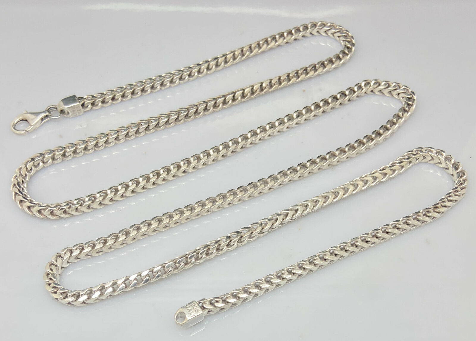 Vintage Mens Solid Sterling Silver 925 4.5mm Heavy Box Link Chain Necklace-36 Vintage Mens Solid Sterling Silver 925 4.5mm Heavy Box Link Chain Necklace-36