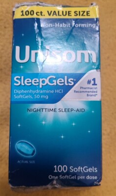 Unisom SleepGels Nighttime Sleep-Aid w/ Diphenhydramine 100 Softgels Ex8/24 (N)