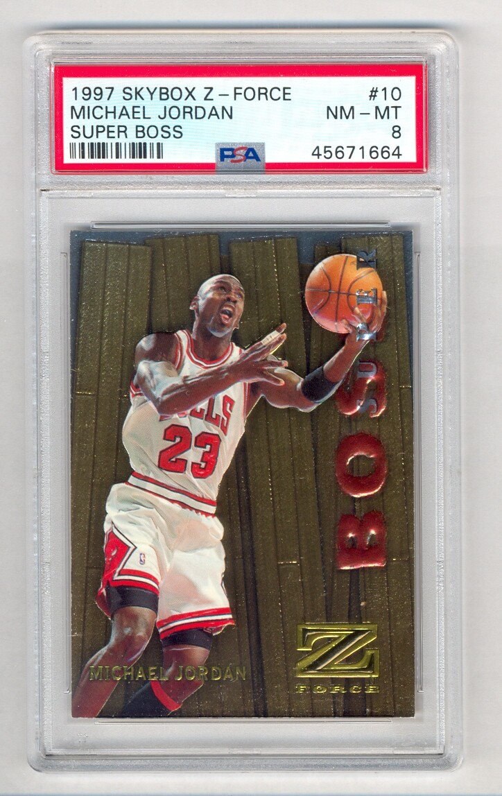 MICHAEL JORDAN 1997 SKYBOX Z-FORCE SUPER BOSS #10 BULLS PSA