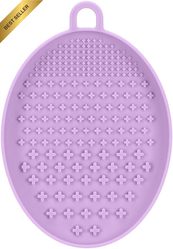 Silicone Makeup Cleaning Mat with Suction Cups & Hanging Hole, Portable Scrub Pa