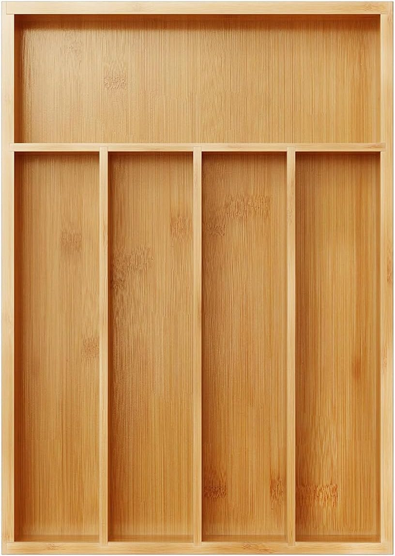 Bamboo Tableware Storage Organizer - Compact Cutlery and Utensil Holder, Flatwar