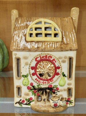 Blue Sky Clayworks Fall  Cider House  Tea Light Candle House NWT Auth Retailer