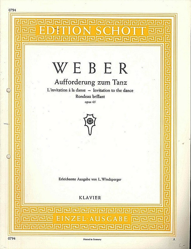 Weber ~ Aufforderung Pour Danse - Rondeau Brillant Opus 65