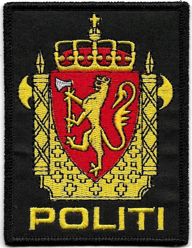 Norwegen - Politi - Police Patch Oslo Polizei Abzeichen 9,5x7,2 Cm Norway Norge