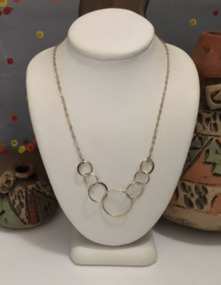 VTG EFY TAL 925 Sterling Silver Interlocking Circles Cable Necklace 18  EUC 3.5g