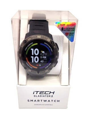 iTech Gladiator 2 Light Black Band & iTech Fusion 2 Smartwatches   Android & iOS