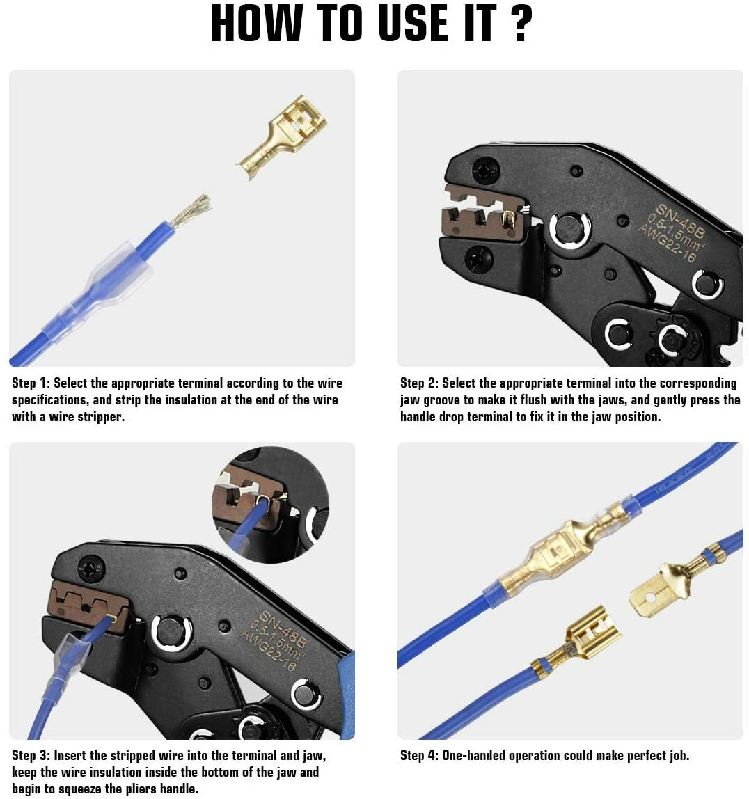 540Pcs 2.8/4.8/6.3mm Wire Connectors Kit Crimp Female/Male Spade