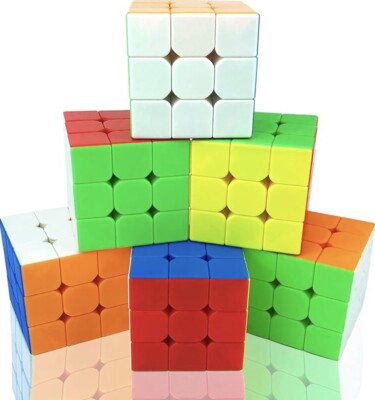 6 Pack Speed Cube Set, Stickerless Cube, Easy 3X3x3 Party Favors  Puzzle Toy