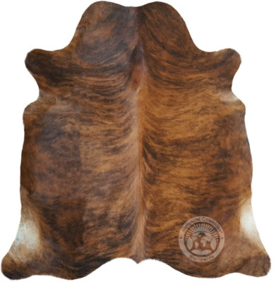 Real Cowhide Rug Brindle Reddish - Size 6x8 