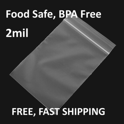 4''x4'' CLEAR 2MIL ZIP SEAL TOP LOCK BAGS POLY PLASTIC RECLOSABLE ZIPPER BAGGIES