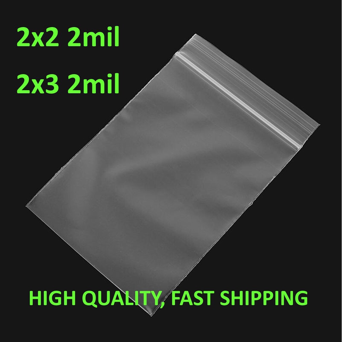 Clear Small Zip Seal Top Lock 2"x 2" 2"x 3" Plastic Bags 2Mil Jewelry Baggies