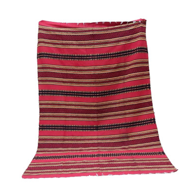 Vintage Moroccan Handmade Kilim Striped Rug Flat Weave Berber Azilal Wool Tribal