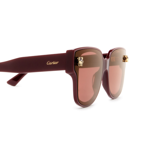 Pre-owned Cartier Ct0357s-004 Burgundy Sunglasses In Red