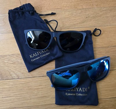 Set of 2 Kaliyadi FLS48 Sunglasses  Polarized Gray & Black - NEW