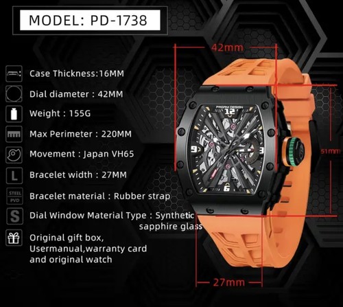 Pre-owned Pagani Design Pd1738 Men's Quartz Watch.