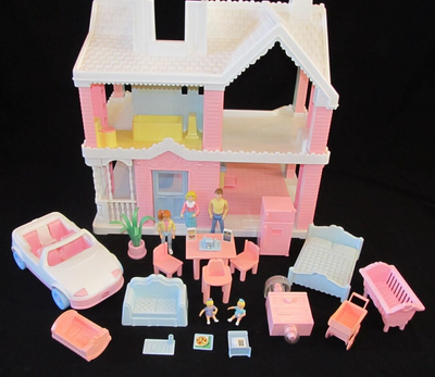 Rare Vintage 1991 Playskool Victorian Dollhouse Accessories Furniture Family